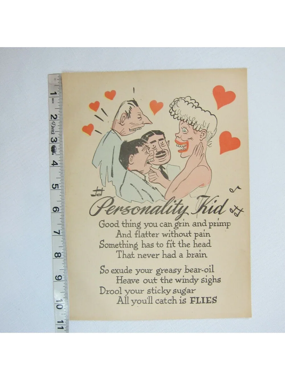 Vintage Vinegar Valentine Personality Kid Penny Dreadful Sarcasm Insult Ephemera